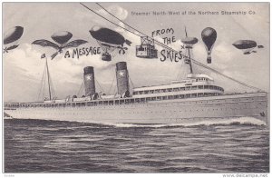 Balloons over Steamer NORTH-WEST , Northern Steamship Company , Ontario , C...
