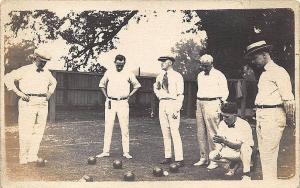 Boston MA Bowling Franklin Field Players Game Action RPPC Postcard