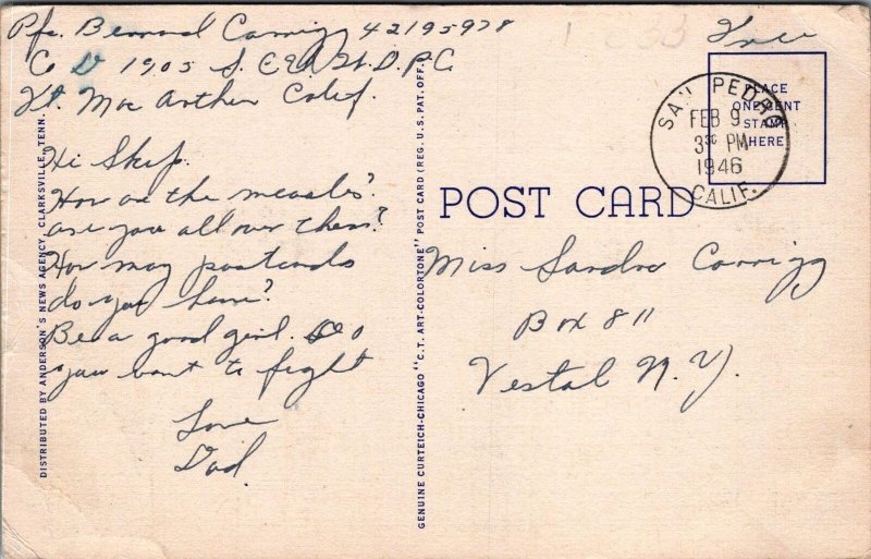 Postcard Military War Department Theatre Camp Campbell KY TN