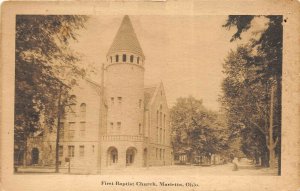 Marietta Ohio 1920s Postcard First Baptist Church