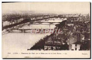 Old Postcard Lyon Overview of Bridges over the Rhone near Croix Rousse