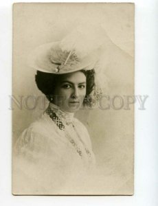 491198 Maria KUZNETSOVA BENOIS Russian OPERA Singer in Hat PHOTO postcard