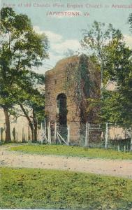 Ruins of First English Church in America - Jamestown VA, Virginia - DB