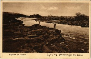 PC CPA ANGOLA / PORTUGAL, WAERFALLS ON THE CUANZA, Vintage Postcard (b21631)