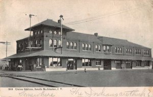 South McAlester Indian Territory Oklahoma Union Train Station Postcard AA21439