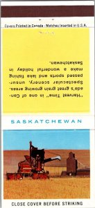 Vintage Matchbook Cover Saskatchewan Canada Harvest Time MB179