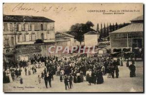 Confolens - Place de l & # 39Hotel City - Military Concert - Old Postcard