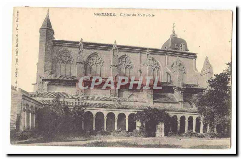 Marmande Old Postcard Cloitre the 16th