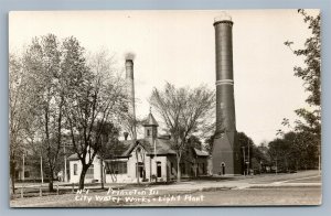 PRINCETON IL CITY WATER WORKS LIGHT PLANT ANTIQUE REAL PHOTO POSTCARD RPPC