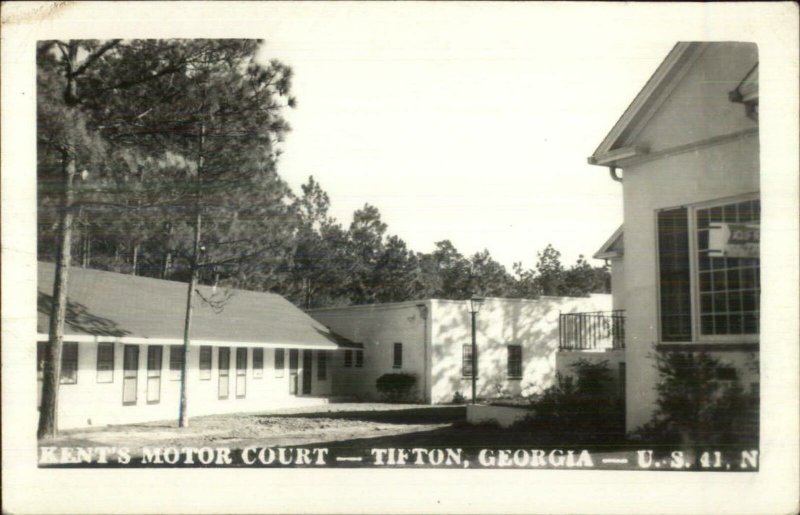 Tifton GA Kent's Motor Court Real Photo Postcard