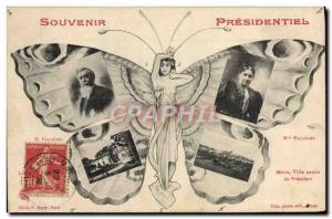 Old Postcard Fallieres Mezin Hometown Butterfly president