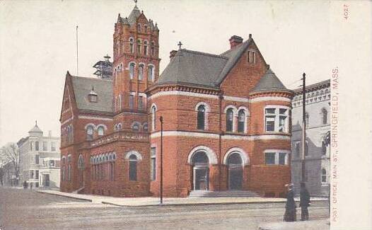 Massachusetts Springfield Post Office Main Street 1912