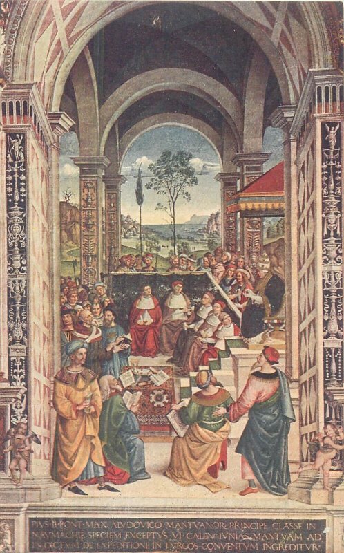 Enea Piccolomini as Pope Pius II by PINTURICCHIO Siena cathedral postcards lot 