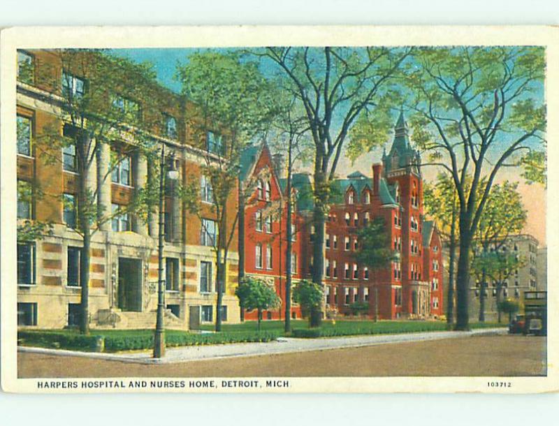 Unused W-Border HOSPITAL SCENE Detroit Michigan MI J9663