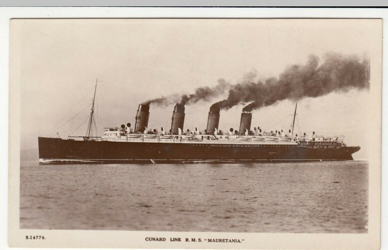 Shipping; Cunard Line Mauretania S14774 RP PPC By Kingsway, Unused, c 1910's 