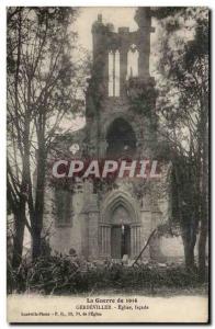 Old Postcard Gerbeviller The church façade War Militaria