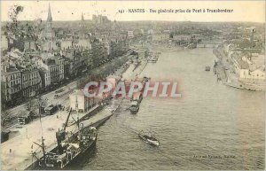 Old Postcard Nantes Vue Generale Pont Taking a Boat Transporter