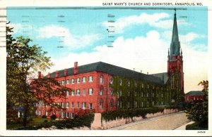 Maryland Annapolis Saint Mary's Church and Dormitory 1939 Curteich