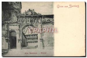 Postcard Old Cruss Aus Bamberg Alte Residenz Portal