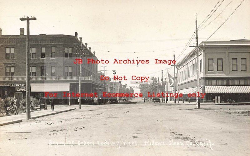 CA, Willows, California, RPPC, Sycamore Street, Looking West, Business Section