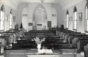 Nashua Iowa Little Brown Church Interior Real Photo Antique Postcard (J32531)