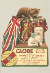 The Globe Cats Modern English repro   of Globe Metal Polising advertising