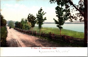 Postcard NY Richfield Springs A View of Canadaraga Lake