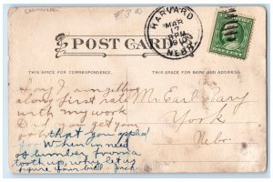 1910 Man Cigarette Smoke I Love My Wife Carmichael Harward NE Antique Postcard