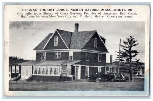 1948 Degnan Tourist Lodge North Oxford Massachusetts MA, Concord NH Postcard 