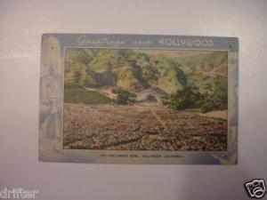 Greeting Hollywood Bowl California CA postcard