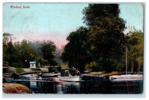c1910's Windsor Look Scene Boat St. Catharines Ontario Canada Antique Postcard