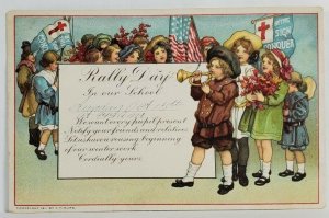 MD Relay Maryland Rally Day Patriotic Red Cross American Flag 1911 Postcard T3