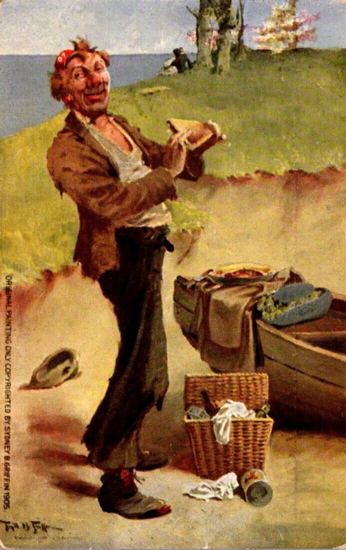 Humour Hobo Painting By Sydney B Griffin 1909