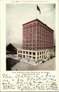 New Terminal and Traction Building Indianapolis IN UDB 1905 Vintage Postcard V14