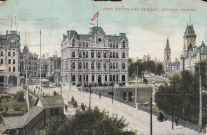 Ottawa Post Office, Bridges and Parliament Hill 1910 (AS IS see description)