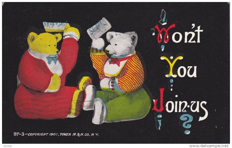 Won't you join us, Teddy Bears in clothes, PU-1907