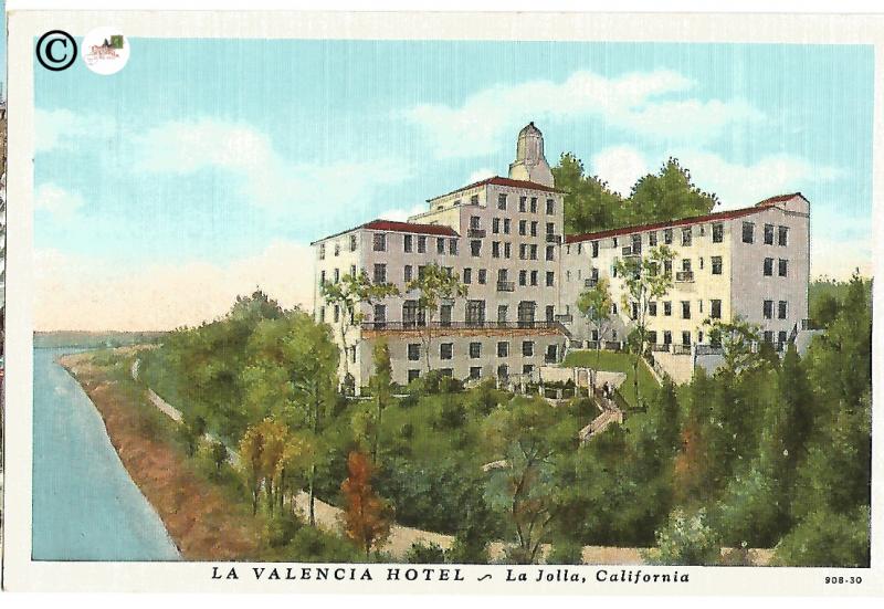 La Valencia Hotel La Jolla California Vintage Linen Postcard Curteich