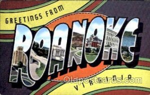 Greetings From Roanoke, Virginia, USA Large Letter Town Unused light corner w...