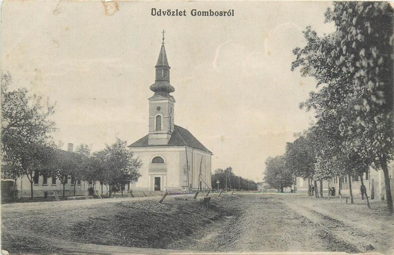 Serbia Gombos Bogojevo church 1914 postcard