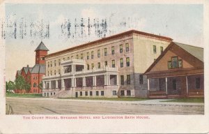 Court House - Stearns Hotel - Bath House - Ludington MI Michigan - pm 1906 - UDB