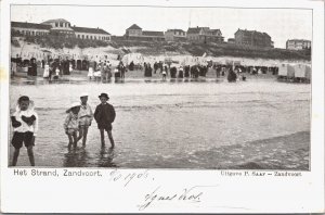 Netherlands Zandvoort Het Strand Vintage Postcard 09.35