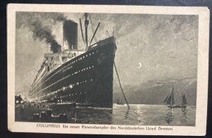 Mint Picture Postcard Germany Lloyd Bremen Express SS Columbus Steamer PPC