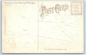 ST. PATRICK'S DAY Embossed God Bless the SHAMROCK GIRLS c1910s  Postcard