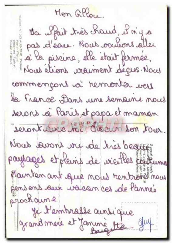 Postcard Modern Alentejo Pastor Folklore