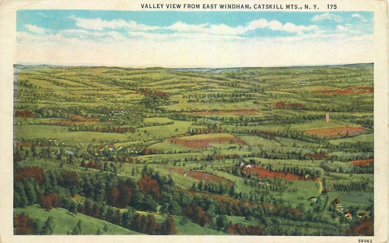United States Catskill Mountains New York valley view from East Windham postcard 