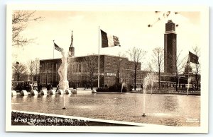 1939 NEW YORK WORLD'S FAIR BELGIUM EXHIBITS BUILDING RPPC POSTCARD P1784