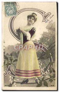 Old Postcard Fantaisie Letters Letter S