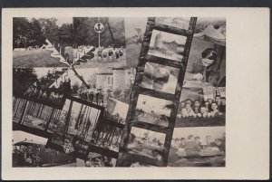 Children Postcard - Scouting - Montage of Images Showing Scouts Camping  DR691