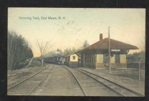 EAST WEARE NEW HAMPSHIRE RAILROAD DEPOT TRAIN STATION VINTAGE POSTCARD