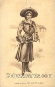 Western Cowboy, Cowgirl 1910 postal used 1910